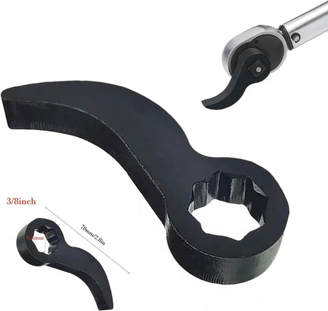 Heavy Duty Crowbar Adapter For Three Eighths Inch Drive Ratchets With Flexible Ratcheting Angles, compact chrome vanadium