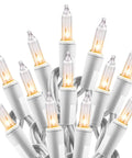 Clear Christmas Lights Set With 100 Mini Bulbs On White Wire 20 Feet Incandescent String Lights for indoor decor