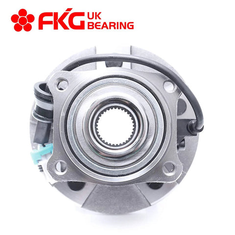 Front view of Rear Wheel Bearing Hub Assembly With ABS For 2005 To 2006 Chevy Equinox, 2006 Pontiac Torrent, 2002 To 2007 Saturn Vue 5 Lug
