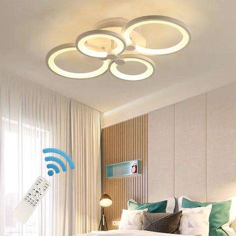 Modern Metal And Acrylic LED Flush Mount Ceiling Light With 56W Power, 3000K To 6500K CCT, Room Filling Lighting For Living Room Kitchen Bedroom Dining, 24 Inch Diameter, Easy Mount Fixture, Not Compatible With Dimmer Switch