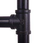 Close-up of 38 Inch Industrial Pipe Table Legs Black Powder Finish, Metal Desk and Bar Height Legs for Dining Coffee Tables, 2 Pack