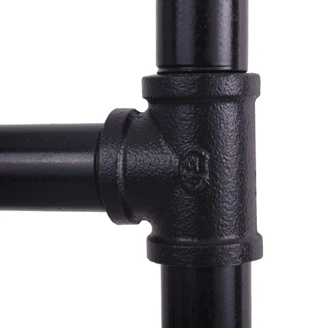 Close-up of 38 Inch Industrial Pipe Table Legs Black Powder Finish, Metal Desk and Bar Height Legs for Dining Coffee Tables, 2 Pack
