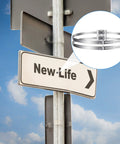 4 Pack Adjustable Sign Mounting Brackets For Poles And Road Signs attached to street pole