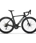 Lightweight Full Carbon Fiber Road Bike For Adults With Shimano R7120 24 Speed Drivetrain, Carbon Frame And Wheelset, Hydraulic Disc Brakes, 54cm Black Built For Speed And All Day Comfy Rides side view