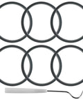 Six Pack Replacement Parts Sealing Gaskets For NutriBullet 900W Blenders Premium Silicone BPA Free Dishwasher Safe Gasket Set For Extractor Blade Replacements, six gray rings