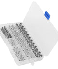 Solid Rivet Nut Tool Kit With 100 Pcs Aluminum Flat Threaded Inserts M4 M5 M6 M8 For Fast Repairs And Tough DIY Projects, open case