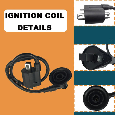 6 Pack Ignition Coil Kit For 50Cc And 90Cc ATV For Scrambler, Predator, Sportsman 2000-2006, ignition coil with close-up views