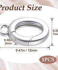Sterling Silver 925 Oval Jewelry Clasp Hypoallergenic Connector With Ring 12x7mm Spring Ring Enhancer Shortener Carabiner