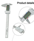 Micpointik Digital Caliper 6 Inch showing 4-way measurement features and easy LCD readout from different angles.