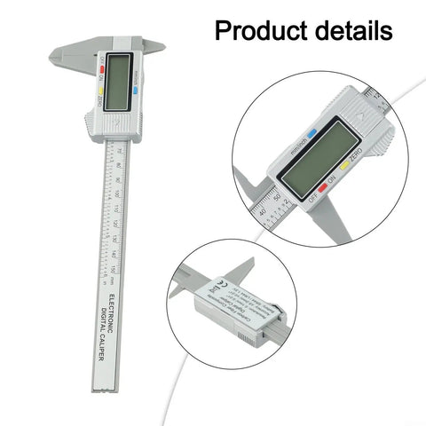 Micpointik Digital Caliper 6 Inch showing 4-way measurement features and easy LCD readout from different angles.