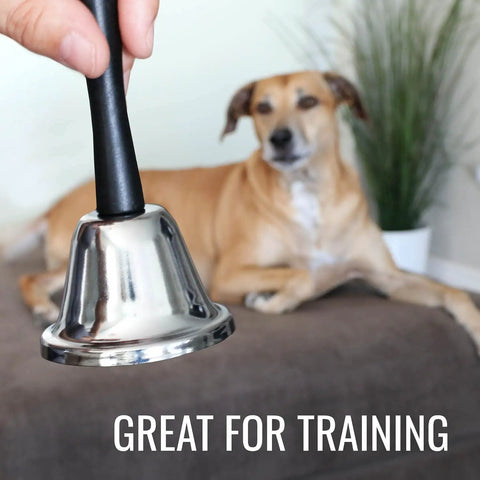 Multi Purpose Call Bell With Handle For Home Care And Office Signaling And Pet Call Lightweight One Hand Grip Silver And Black Bedside Ringer For Elderly Or Disabled Easy Grab Quick Alert