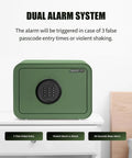 Built Tough Steel Safe With Keypad, 1.0 Cu Ft Personal Security Lock Box for Money and Jewelry, matte military green, alarm system