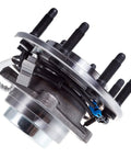 Side view of 8 Stud Front Wheel Hub And Bearing Assembly For RWD Vans Under 9600 LB GVW Fits 2003 2017 Chevy Express 2500 3500 And GMC Savana 2500 3500 Beefed Up Heavy Duty High Load Capacity OE Quality Durable Wheel Hub.