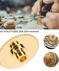 Hour Wheel Replacement For ETA 2824 2836 2834 Movements Alloy Watch Part Detailed View with Watchmaker in Background
