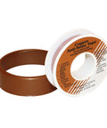 Copper Anti Seize Tape For Threads Three Quarters Inch By Fifty Feet PTFE Resin With Metal Flakes, roll and packaging view