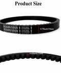 Go Kart Drive Belt For Coleman KT196 30 Series Torque Converter 196cc Engines, showing size dimensions and close-up of belt teeth.