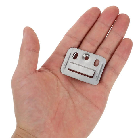 100 Pack Stainless Steel Wall Panel Clips For Home And Office Makes Renovations A Breeze No Sweat Installs Keep Walls Solid Durable fixture held in hand.