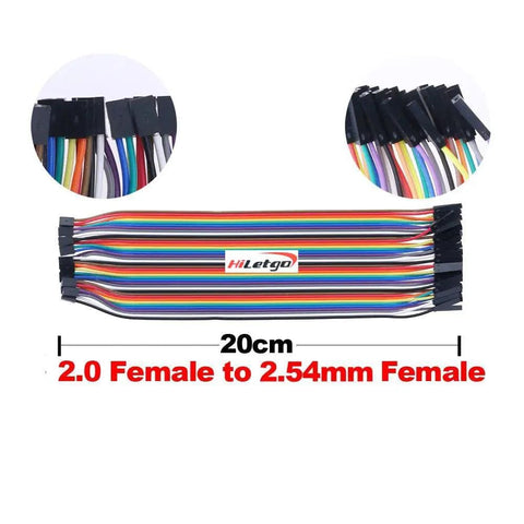 200Pcs Breadboard Jumper Wires Kit With Male Or Female Pins 2.54mm And 2.0mm Pitch 20cm Cables 10 Colors For Arduino Diy Prototyping And Projects