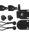Heavy Duty Bungee Cord Kit For Roller Blinds With Secure Ball Lock End Caps And Mounting Brackets Perfect Universal Repair Kit For Indoor Window Shades Sliding Doors And Sun Controls To Keep Tidy. black kit with brackets and cord loops