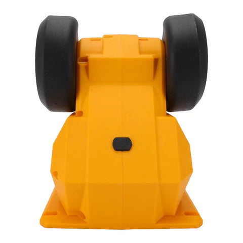 Kickass Cordless Bench Grinder With Dual Grinding Wheels And Blazing 5500 Rpm Spin Makes Quick Work Of Sharpening Polishing Deburring For Any Project, compact orange base design with large black wheels.
