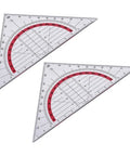 Dope Plastic 45 Degree Ruler And Square Set 90mm Triangle Tools 2 Pack For Geometry Math DIY Classroom And Office Built To Last Beveled Edge Precise Measurements, two plastic 45° triangle rulers