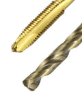Metric Tap And Drill Bit Set Pro Grade with M3 X 0.5 Spiral Point Taps and 2.5mm Twist Drill Bits Titanium Coated Roasted Yellow