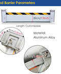 Heavy Duty Aluminum Garage Door Flood Barrier Detachable Water Prevention Shield With Sealing Strip For Driveway Warehouse shown with sizes and aluminum alloy details.