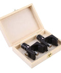 Open wooden box with Magnetic Planer Blade Setting Jigs Set 2 Pieces Quick Gauge Setter for woodworking precision alignment