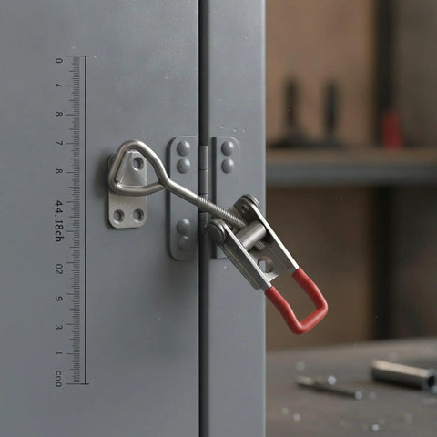 Toggle Clamp Latch Over Center Locking Mechanism for Securing Equipment Cases and Machinery Panels Carbon Steel Silver Finish