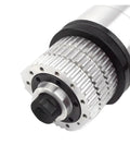 Heavy Duty Cnc Milling Spindle With Bt40 Taper And Belt Drive Featuring Knockout Power At 6000 Rpm With Automatic Tool Change detail of spindle's belt drive assembly.