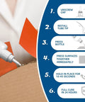 Application guide for Two 3.52 Oz Tubes Oil Based Super Glue For Ceramic Porcelain Glass Metal Wood Leather And More