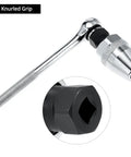 Close-up of Beefy Damaged Bolt And Stud Extractor Kit With Three Eighths Inch Drive, Heat Treated Alloy Steel, Chrome Finish