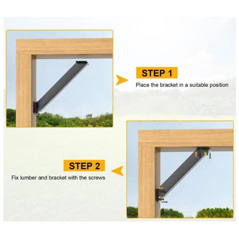 Step-by-step guide for Heavy Duty 12 Pack 45 Degree Angle Support Brackets Built Tough For Decks And Patios installation process.