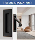 Oil Rubbed Bronze 6 Inch Pocket Door Hardware Kit With Recessed Flush Pulls And Edge Pulls In Stainless Steel For Closet Sliding And Barn Doors