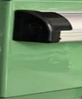 Close-up of the lock mechanism on Snag This Top Shelf Lockable Steel Tool Cabinet Featuring Secure Metal Storage Chest And Multiple Compartments Crafted For Garage Workshop Gear Organization Rig.