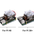 Low Profile Cpu Cooler With Rgb Pwm Fan And Aluminum Heatsink For Raspberry Pi 4B 3B Plus 3B showing heat sink and cooling fan setup.