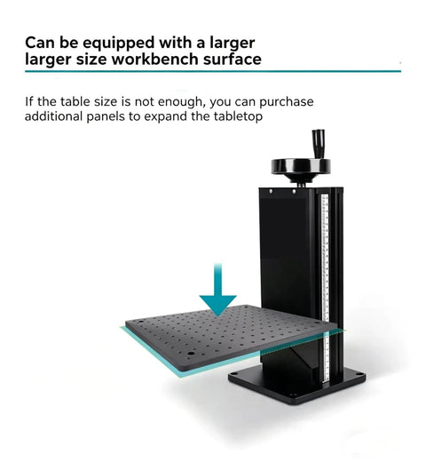 Heavy Duty Precision Z Axis Linear Slide With Long Travel Lab Lifting Platform And Lead Screw Slider, fitted with an expansive workbench surface.