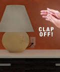 Sound Activated Wall Switch With Clap Detection For Easy Lights On Off Control Wireless Light Switch For Kitchen And Bedroom No More Fumbling In The Dark As Seen On TV shown turning off a lamp with a clap