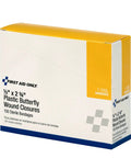 First Aid Only plastic butterfly wound closures, 1/2 x 2 3/4 in, box of 100 sterile bandages