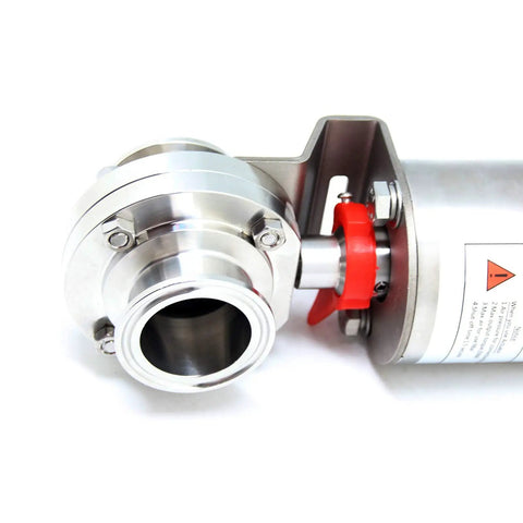Sanitary Tri Clamp Butterfly Valve 2 Inch With SS304 Stainless Steel Body, Pneumatic Actuator Single Acting, Air To Open, clamp view