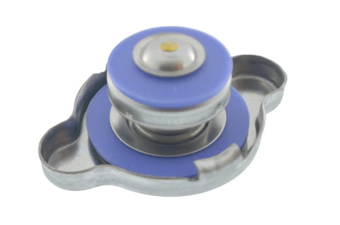 Heavy Duty 16 Psi Coolant Reservoir Radiator Cap with steel body and blue seal, ideal for Honda Hyundai Kia Nissan.