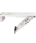 Go To Light Duty Window AC Bracket Up To 85 Lbs Universal Design Indoor Install Easy Drill Into Sill Relieves Stress On Window Sill And Sash Fits Most Window Units Secure Support For Safer Cooling, shown with white metal and built-in bubble level.