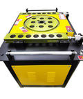 Heavy Duty Electric Rebar Bender Workhorse With Foot Pedal 50 Mm Max Capacity steel table view showing bending disc and gauges.
