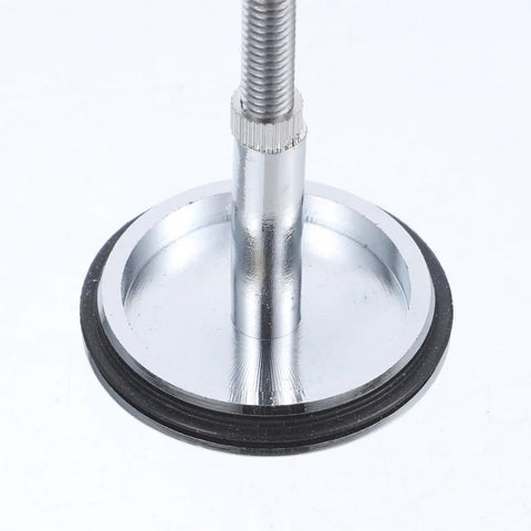 Bathtub Drain Plug Rotating Design Brass 2pcs with Flat Seal, close-up view of metal stopper with rubber seal base.