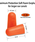 Maximum Noise Blocking Soft Foam Earplugs 50 Pairs With 33 dB NRR For Sleep Snoring Loud Concerts Motorcycles And Power Tools