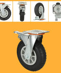 8 Inch Heavy Duty Plate Casters Set Of 2 With Locking Brakes For Cart Furniture And Workbench Industrial Quality Wheels