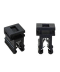 Four Way Zip Tie Mounts With Snap-In Steel Grip Clips, 50-Pack Adhesive-Free Cable Management Mounts, close-up view.