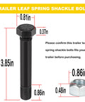 Nine Sixteenth Inch Eighteen Thread Trailer Leaf Spring Shackle Bolts With Nuts Three And One Half Inch Long dimensions diagram