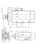 Technical drawing of CNC Spindle Motor 4.5KW 380V Air Cooled With ER32 Chuck 18000 RPM 9.7A For CNC Milling Machines High Precision