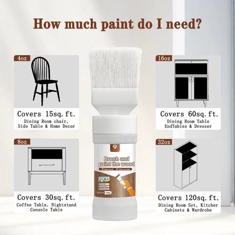 No Sweat White Touch Up Paint For Wood Doors Cabinets And Furniture Built In Brush glides on slick covers various furniture sizes